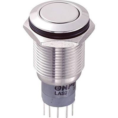 TRU COMPONENTS 701943 LAS2GQF-22/S/P Vandalismebestendige druktoets 250 V/AC 3 A 2x aan/(aan) Moment 1 stuk(s)