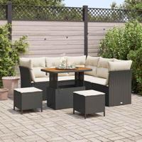 Tuinbankenset 8 pcs Zwart poly rattan - thumbnail
