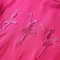Kindershirt met lange mouwen ballerinaprint 140 felroze - thumbnail