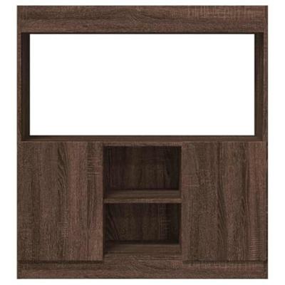 Hoge kast 92x33x100 cm bewerkt hout bruin eikenkleurig Hoge kast 92x33x100 cm bewerkt hout bruin eikenkleurig