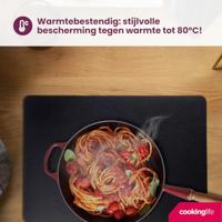 Cookinglife Placemats - Dubbelzijdig - Vegan leer - Cognac / Zwart 46 x 33 cm - 6 Stuks - thumbnail