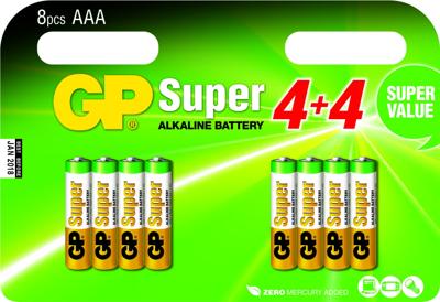 AAA batterijen multipack - 8 stuks | GP | Alkaline | GP0080 AAA batterijen multipack - 8 stuks | GP | Alkaline | GP0080