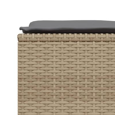 5-delige Loungeset met kussens poly rattan beige - thumbnail