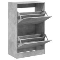 VidaXL Schoenenkast 60x34x96,5 cm bewerkt hout betongrijs - thumbnail