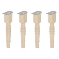 Landelijke meubelpoot rond Ø 7 cm en hoogte 42 cm van massief hout - 4 stuks - thumbnail