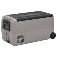 VidaXL Koelbox met wielen en handvat 50 l polypropeen zwart en grijs - thumbnail