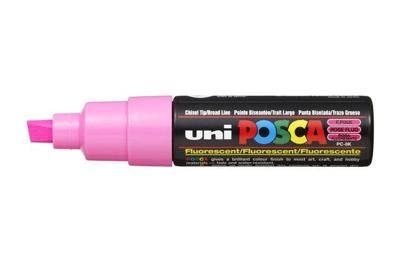 Paintmarker uni posca pc8k b schuin fluor roze Paintmarker uni posca pc8k b schuin fluor roze