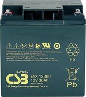 CSB Battery EVX 12300 Loodaccu 12 V 30 Ah Loodvlies (AGM) (b x h x d) 166 x 175 x 125 mm M5-schroefaansluiting Cyclusbestendig, Onderhoudsvrij, Geringe - thumbnail