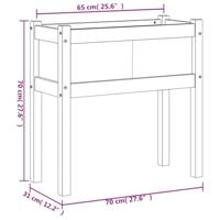 Plantenbak met poten 70x31x70 cm grenenhout waxbruin - thumbnail