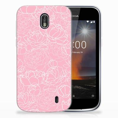 Nokia 1 | TPU Case | White Flowers