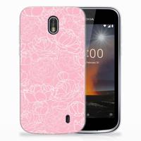Nokia 1 | TPU Case | White Flowers - thumbnail