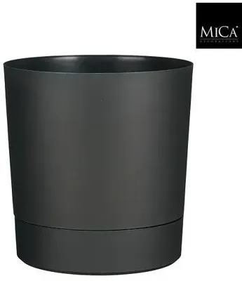 Mica Decorations Bloempot 'Coco' met schotel d35 h37 antraciet