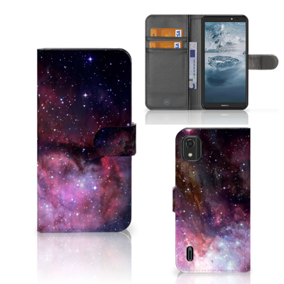 Book Case voor Nokia C2 2nd Edition Galaxy Book Case voor Nokia C2 2nd Edition Galaxy