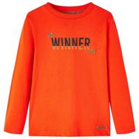 Kindershirt met lange mouwen winner-print 128 felroranje - thumbnail