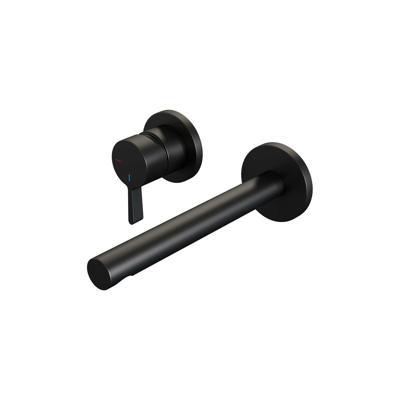 Inbouw Wastafelmengkraan Brauer Black Edition Coldstart Rechte Uitloop Halfronde Hendel Links Geborsteld Mat Zwart Met Rozetten Brauer
