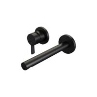 Inbouw Wastafelmengkraan Brauer Black Edition Coldstart Rechte Uitloop Halfronde Hendel Links Geborsteld Mat Zwart Met Rozetten Brauer - thumbnail