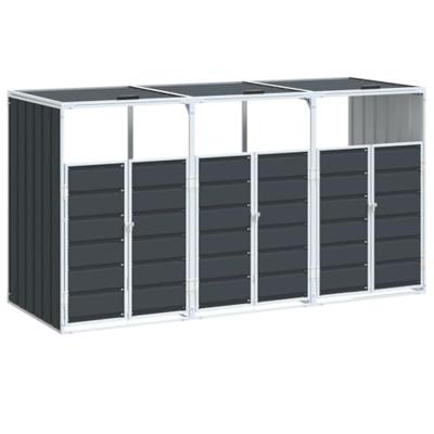 Containerberging voor 3 containers 216x81x115cm staal antraciet