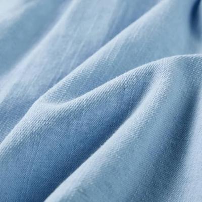 Kinderjurk met ruches 140 zachtblauw