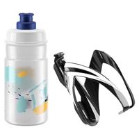 Elite bottle + bottlecage kit ceo black & bottle jet transparent mit blue - thumbnail