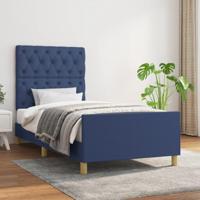 Bedframe zonder matras 80x200 cm stof blauw - thumbnail