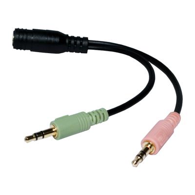 LogiLink CA0020 CA0020 Jackplug Audio Adapter [1x Jackplug female 3,5 mm - 2x Jackplug male 3,5 mm] Zwart