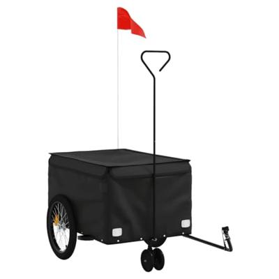 VidaXL Fietstrailer 30 kg ijzer zwart - thumbnail