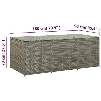 Tuinbox 180x90x75 cm poly rattan grijs