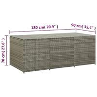 Tuinbox 180x90x75 cm poly rattan grijs - thumbnail