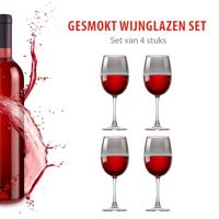 Alpina Rode Wijnglas Smoke 465ml 4 stuks - thumbnail