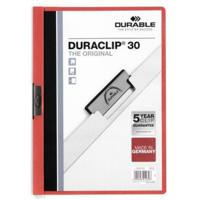 Documenthouder Durable Duraclip 30 Rood Transparant A4 25 Onderdelen - thumbnail