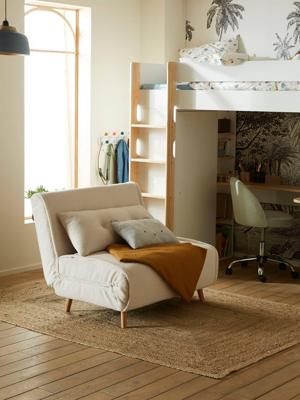 Bedbank 1 persoon sherpa ecru Bedbank 1 persoon sherpa ecru