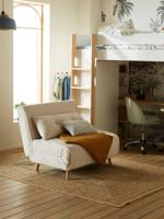 Bedbank 1 persoon sherpa ecru - thumbnail