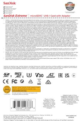 SanDisk Extreme MicroSDXC 64GB SD Adapter Action