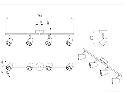 Trio Design plafondspotToulouse 4-lichts - R82124131