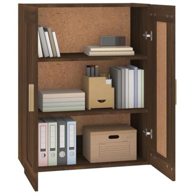 Wandkast 69,5x32,5x90 cm bewerkt hout bruin eikenkleur