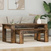 Koffietafel Set 2 pcs Gerookt eiken Bewerkt hout - thumbnail