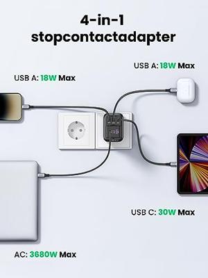 UGREEN Nexode Laadadapter 2990 W USB-A-bus, USB-A-bus, USB-C bus, Randaarde stopcontact Zwart Binnen