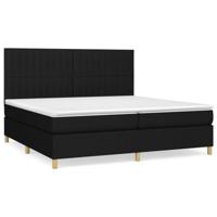 Boxspring met matras stof zwart 200x200 cm - thumbnail