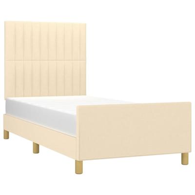 Bedframe zonder matras 100x200 cm stof crèmekleurig