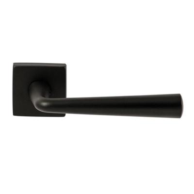 Hardbrass Deurkruk Mikonos op vierkant rozet - zwart Hardbrass Deurkruk Mikonos op vierkant rozet - zwart