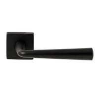 Hardbrass Deurkruk Mikonos op vierkant rozet - zwart - thumbnail