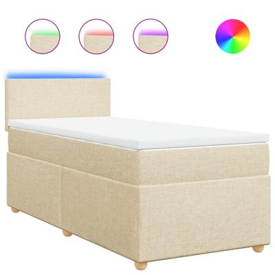 Boxspring met matras stof crèmekleurig 120x200 cm