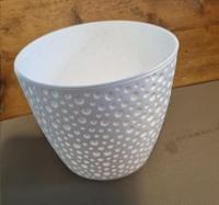 Bloempot BUBBLE rond 17 cm Wit set van 2 stuks - thumbnail