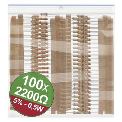 Quadrios 22P117 22P117 Koolfilmweerstand assortiment 2.2 kΩ Axiaal bedraad 0.5 W 5 % 1 set(s) Quadrios 22P117 22P117 Koolfilmweerstand assortiment 2.2 kΩ Axiaal bedraad 0.5 W 5 % 1 set(s)