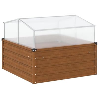 Plantenbak met kasvormig weervast staal Plantenbak met kasvormig weervast staal