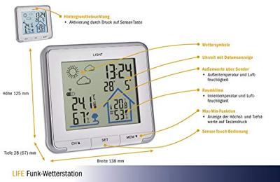 TFA Dostmann LIFE 35.1153.02 Draadloos weerstation Verwachting voor 12 tot 24 uur Aantal sensoren max.: 3