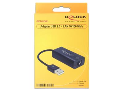 Delock 62595 Netwerkadapter 100 MBit/s USB-A, RJ45