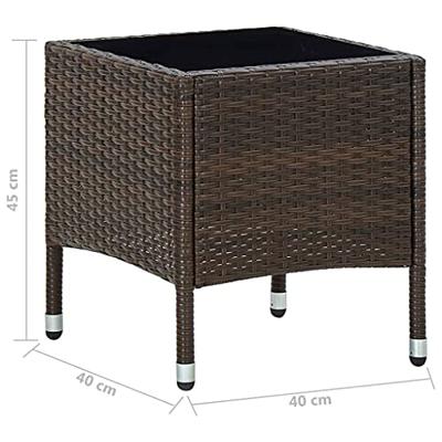 Tuintafel 40x40x45 cm poly rattan bruin