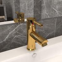 VidaXL Wastafelkraan 130x176 mm goudkleurig - thumbnail