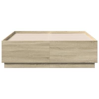 Bedframe met LED-verlichting sonoma eikenkleurig 140x200 cm